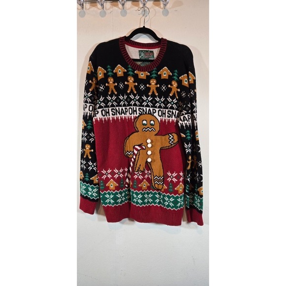 Ugly Christmas Sweater Other - Ugly Christmas Sweater Oh Snap Gingerbread Man Size XL